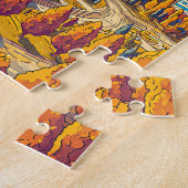 Kazakhstan Illustration Travel Art Vintage Legpuzzel (Zijkant)