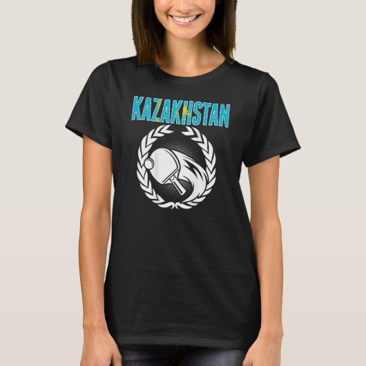 Kazakhstan Ping Pong  Support Kazakhstani Table Te T-shirt (Voorkant)