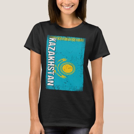 Kazakhstani Flag Kazakhstan  1 T-shirt (Voorkant)
