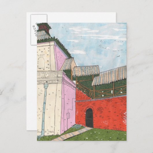 Kazan Kremlin Old Fortress Cityscape Collage Art Briefkaart (Voorkant / Achterkant)