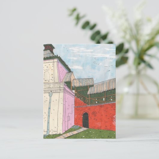 Kazan Kremlin Old Fortress Cityscape Collage Art Briefkaart (Staand voorkant)