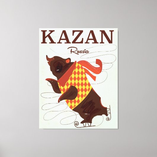 Kazan Russia beer vintage travelage-poster Canvas Afdruk (Voorkant)