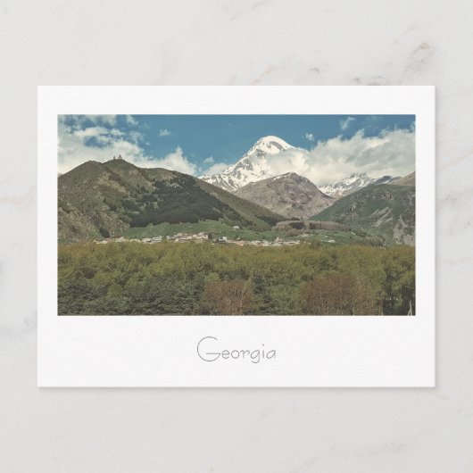 Kazbegi Georgia Church Mountain Landscape Briefkaa Briefkaart (Voorkant)