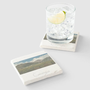 Kazbegi Georgia Church Mountain Landschap Stenen Onderzetter