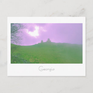 Kazbegi Georgia Gergeti Church Mountain Landscape Briefkaart