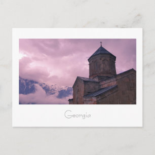 Kazbegi Georgia Gergeti Church Mountain Landscape Briefkaart