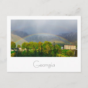 Kazbegi Georgia Kaukasus bergen regenboog Briefkaart