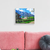Kazbegi Stepantsminda Georgia Kaukasus Canvas Afdruk (Insitu (Woonkamer))