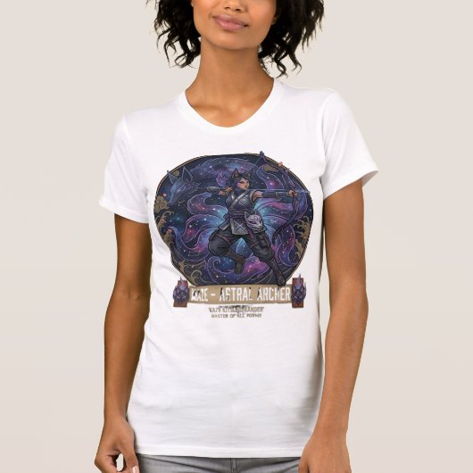 Kaze: De Astrale Kitsune Boogschutter - Neo-Tradit T-shirt (Voorkant)