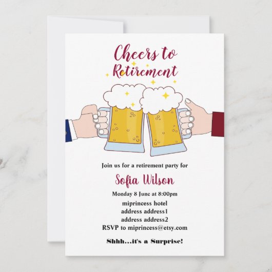 kazen, bier, uitnodiging van de partij die met pen (Voorkant)