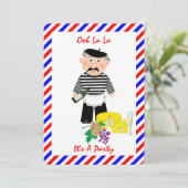 Kazen en wijn Frans thema Vrije partij Kaart (Staand voorkant)