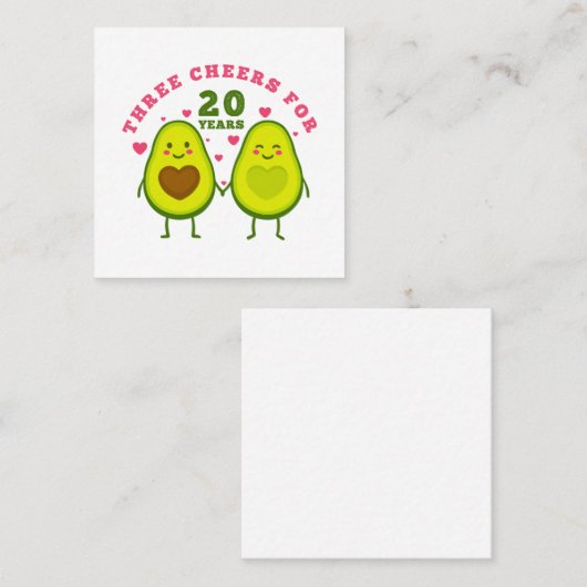 kazen gedurende 20 jaar Jubileum Vierkante Visitekaartje (Voorkant / Achterkant)