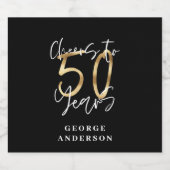 kazen tot 50 jaar modern zwart en goud bier etiket (Enkel label)