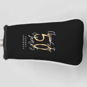 kazen tot 50 jaar modern zwart en goud golfheadcover