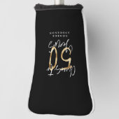 kazen tot 50 jaar modern zwart en goud golfheadcover (Draai 90)