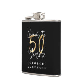 kazen tot 50 jaar modern zwart en goud heupfles (Links)