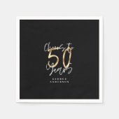 kazen tot 50 jaar modern zwart en goud servet (Voorkant)
