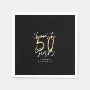 kazen tot 50 jaar modern zwart en goud servet