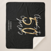 kazen tot 50 jaar modern zwart en goud sherpa deken (Voorkant)