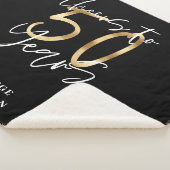 kazen tot 50 jaar modern zwart en goud sherpa deken (3/4)