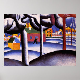 Kazimir Malevich art - Winter Landscape Poster