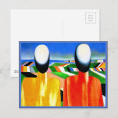 Kazimir Malevich beroemd schilderij, Peasants, 193 Briefkaart (Voorkant / Achterkant)