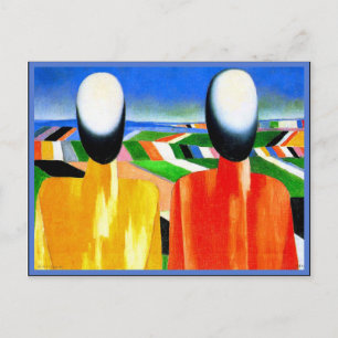 Kazimir Malevich beroemd schilderij, Peasants, 193 Briefkaart