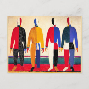 Kazimir Malevich beroemd schilderij, Sportsmen Briefkaart