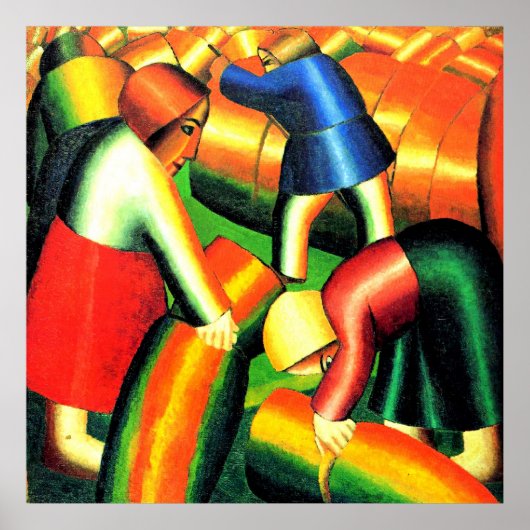 Kazimir Malevich--De Oogst Binnenhalen, Poster (Voorkant)