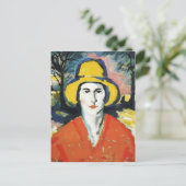 Kazimir Malevich - Portret van Vrouw in Geel Pet Briefkaart (Staand voorkant)