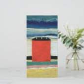 Kazimir Malevich - Rode Huis Feestdagenkaart (Staand voorkant)
