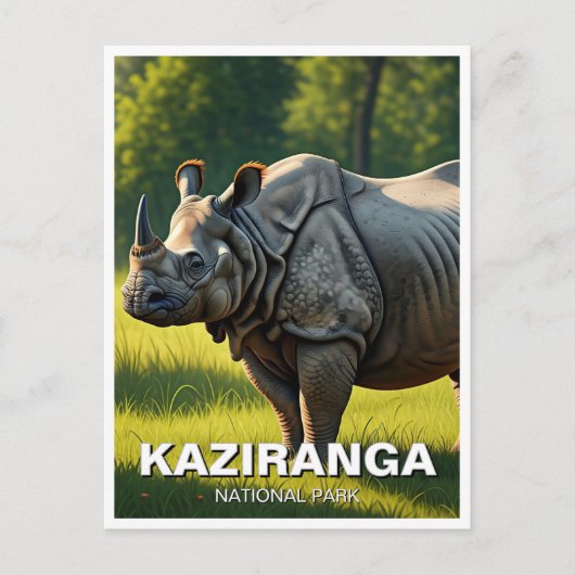 Kaziranga Nationaal Park Assam India Reizen Briefkaart (Voorkant)
