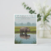 Kaziranga Nationaal Park Assam India Reizen Briefkaart (Staand voorkant)
