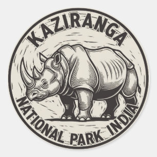 Kaziranga Nationaal Park Assam India Reizen Ronde Sticker