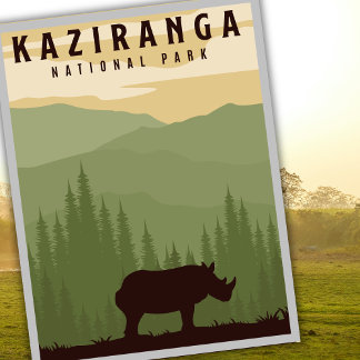 Kaziranga National Park Safari India Travel  Briefkaart