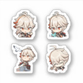 Kazuha Genshin Impact 4 stuks stickerblad Sticker (Voorkant)