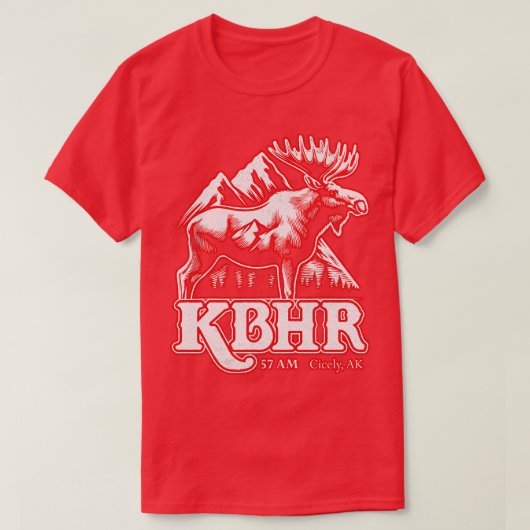 KBHR Northern Exposure radiostation Cicely Alaska T-shirt (Design voorkant)
