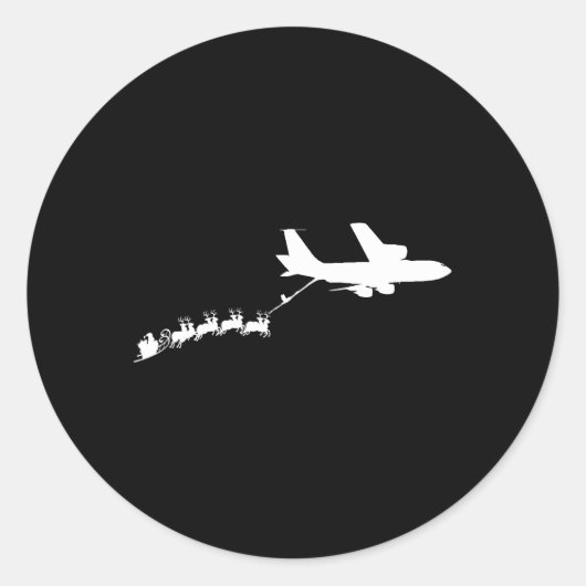 KC135 Stratotanker Santa's Sleigh Ronde Sticker (Voorkant)