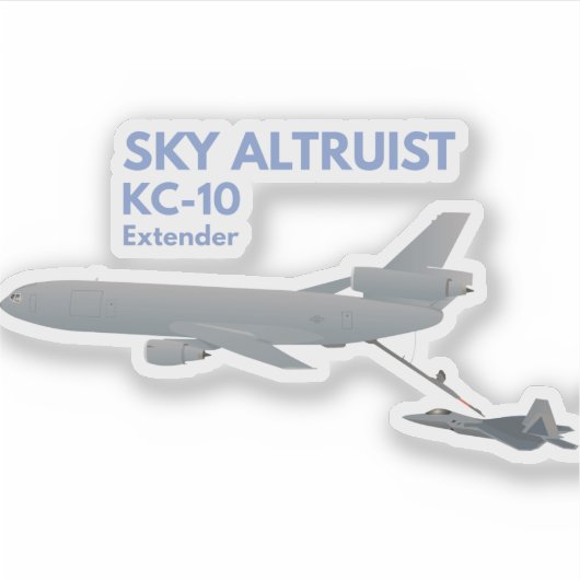 KC-10 Vliegtuig Vliegtuig Vuurmachine Sticker (Voorkant)
