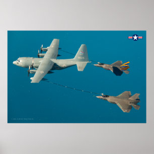 KC-130R HERCULES en F-35C LIGHTNING II Poster