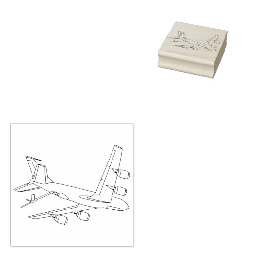 Kc-135 lijn tekening boom beneden drie kwart Uitzi Rubberstempel (Gestempeld)