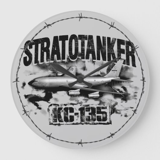 KC-135 Stratotanker acrylwandklok Grote Klok (Voorkant)