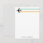 KC-135 Tanken Jet Kleurrijke Contrail Custom Name Notitiekaartje (Voorkant / Achterkant)