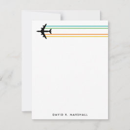 KC-135 Tanken Jet Kleurrijke Contrail Custom Name Notitiekaartje