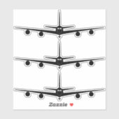 KC-135 voorzijde Uitzicht silhouet Sticker (Vel)