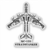 KC-135 vuurwapensilhouet Sticker (Voorkant)