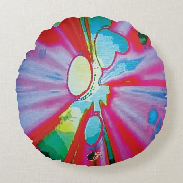KC-beeld Burst Rond Kussen (Voorkant)