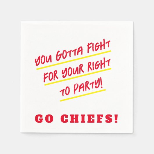 KC Chiefs Cocktail Napkins Servet (Voorkant)