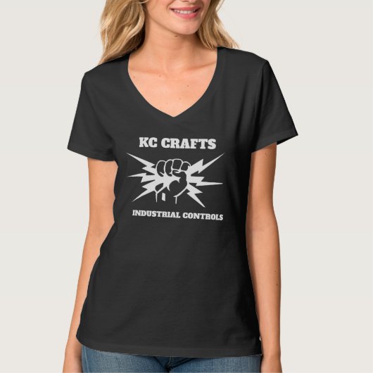 KC Crafts Black V-Nexk T-shirt (Voorkant)