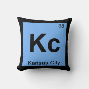 Kc - Kansas City Chemie Periodiek Systeem Symbool Kussen